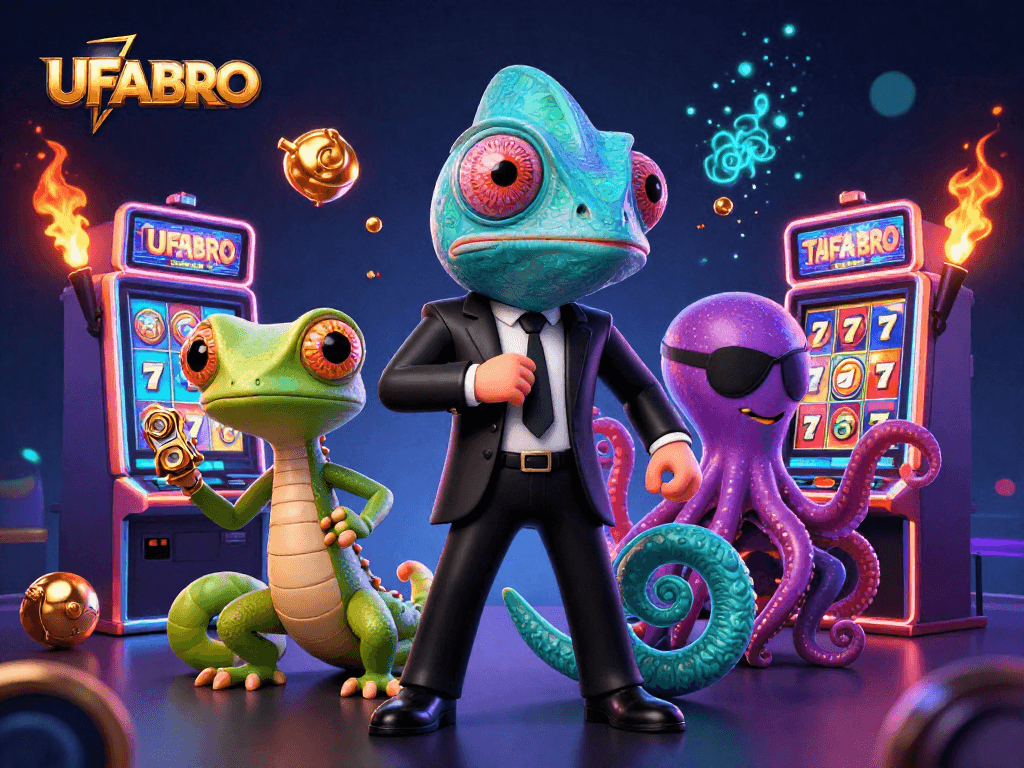 Experience thrilling slot action with UFABRO's exhilarating gaming environment featuring dynamic characters.