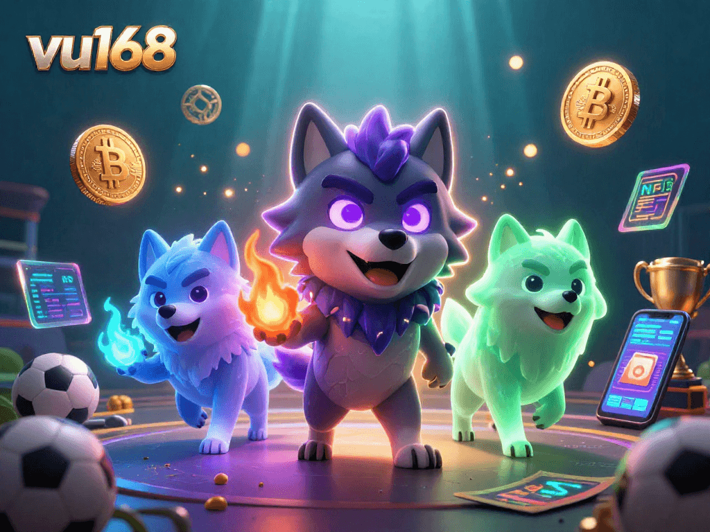 Place your bets on vu168 with the animated wolf pack leader guiding you through sports betting!