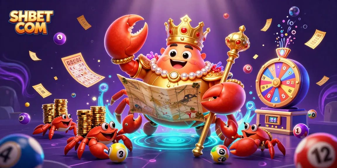 Bet and win big at SHBET COM with a dazzling underwater casino adventure featuring vibrant characters and gaming elements.