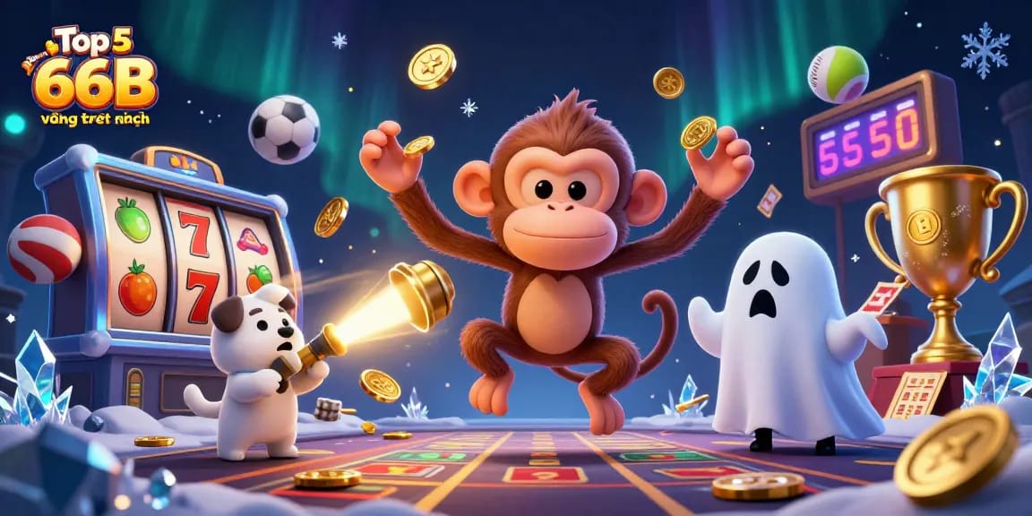 Spin and win with the top 5 game slot 66B đáng trải nghiệm, showcasing thrilling slot elements and vivid graphics.
