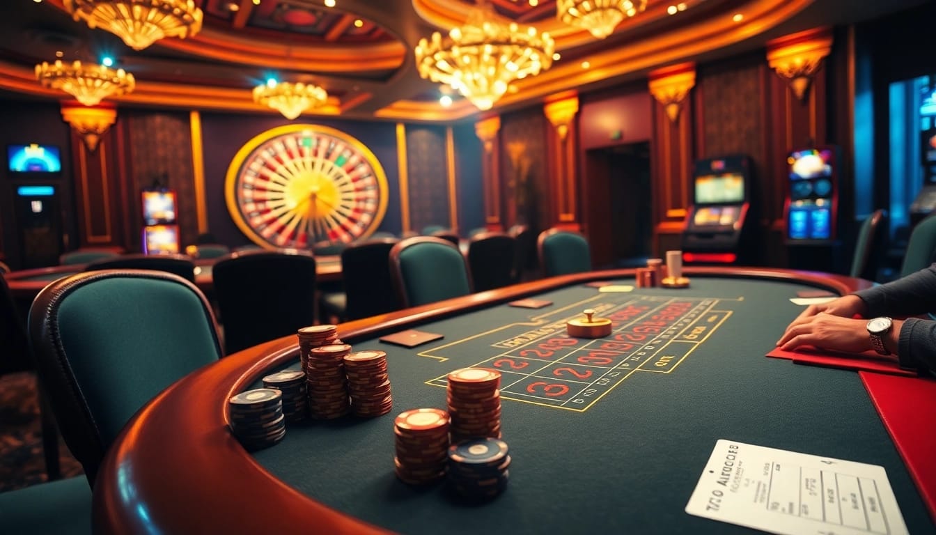Exciting gaming action with ok8386 at a luxurious casino blackjack table.