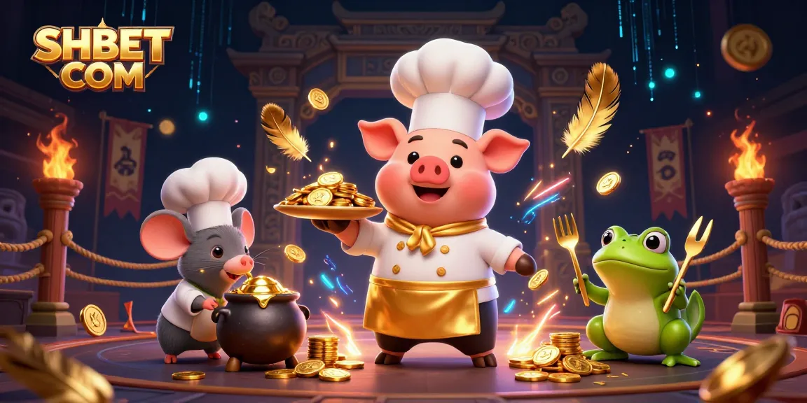Engage in thrilling gaming excitement at SHBET COM with a vibrant casino-themed illustration featuring gold rewards.