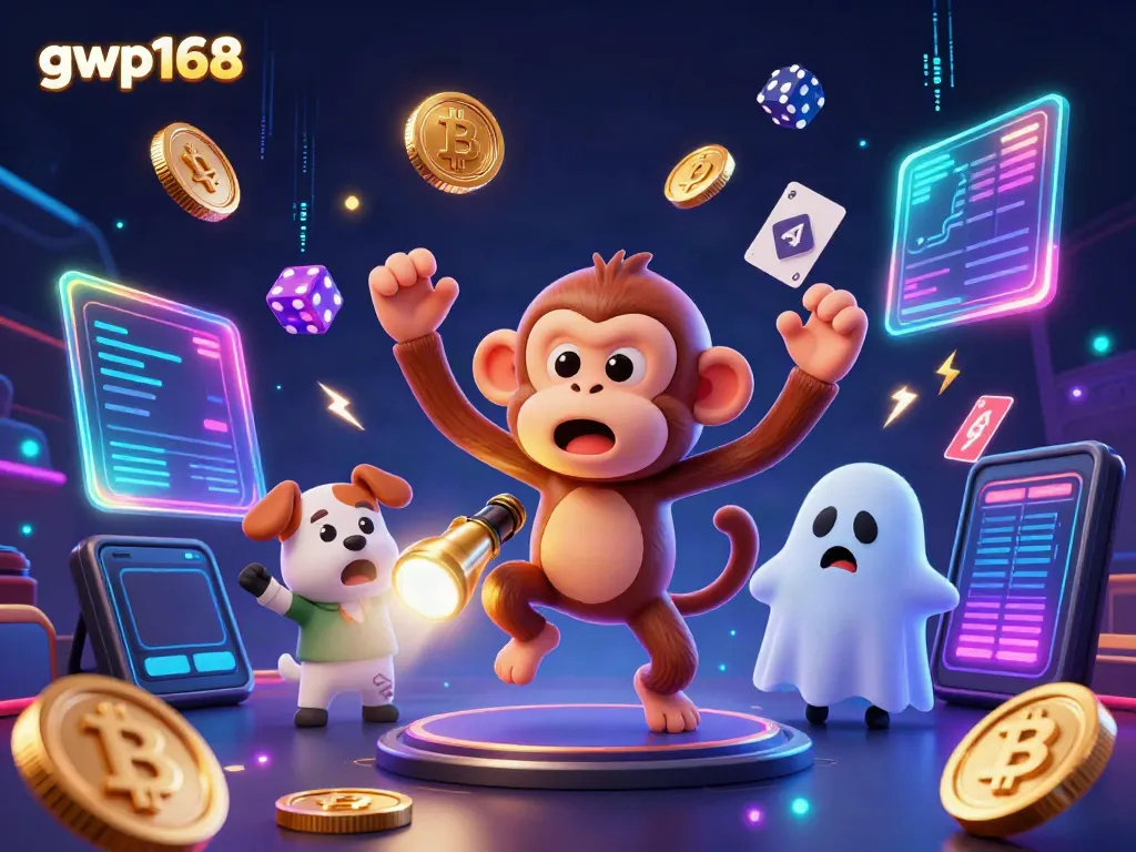 GWP168 menghadirkan permainan kasino online yang menarik dengan berbagai elemen emas dan karakter unik dalam ilustrasi 3D yang menyeramkan.