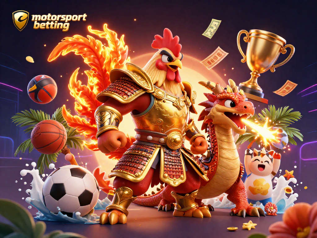 Engage in motorsport betting excitement with unique characters and dynamic sports elements.