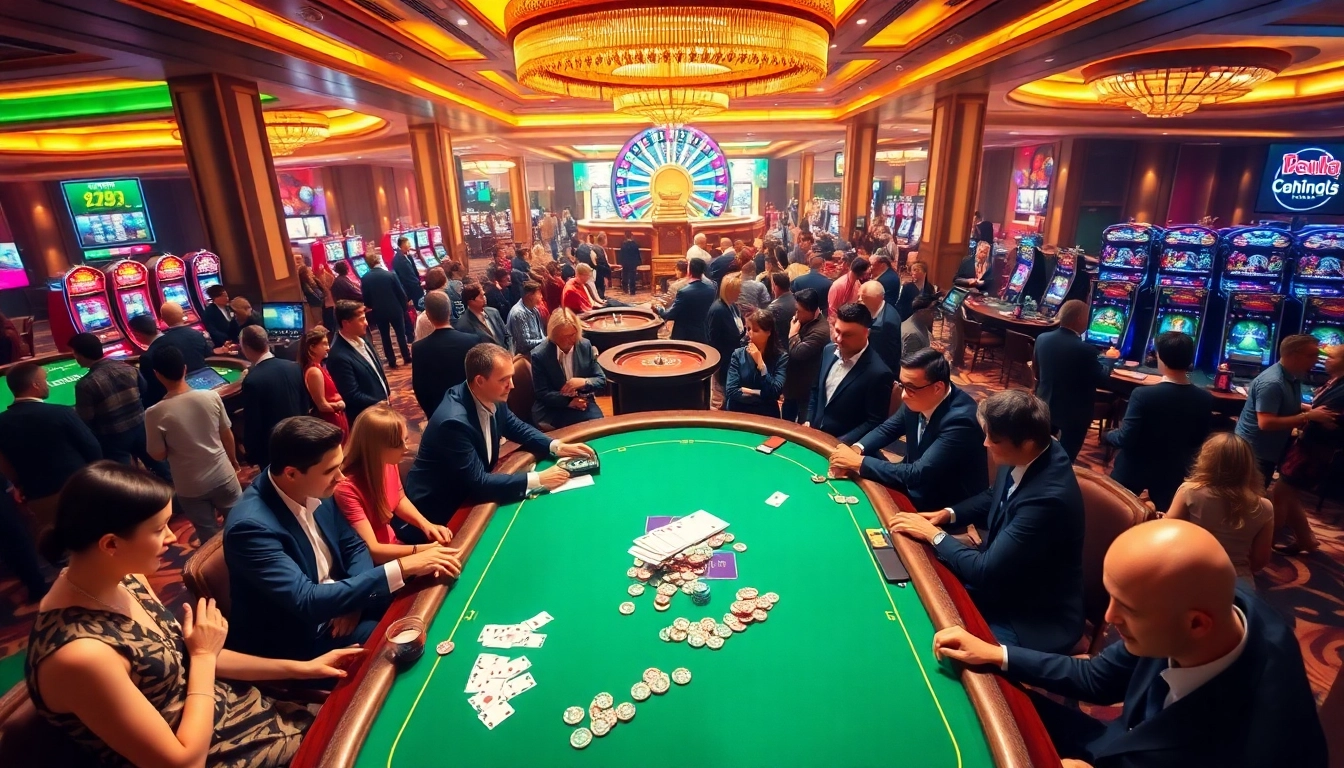 Bong88 casino experience with vibrant gaming tables and exciting players in action