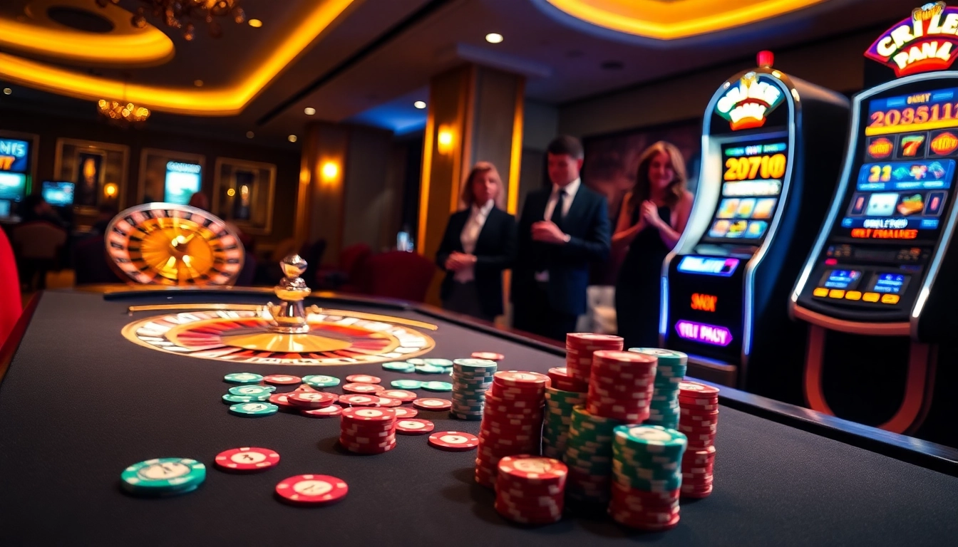 Players enjoying a vibrant casino atmosphere at CK444, with poker chips and cards in action.
