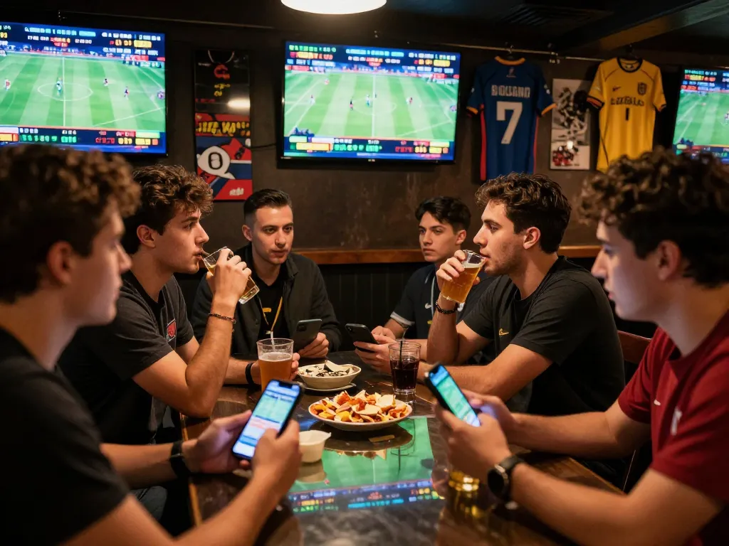 Soi kèo strategies shared among friends over drinks during sports betting night