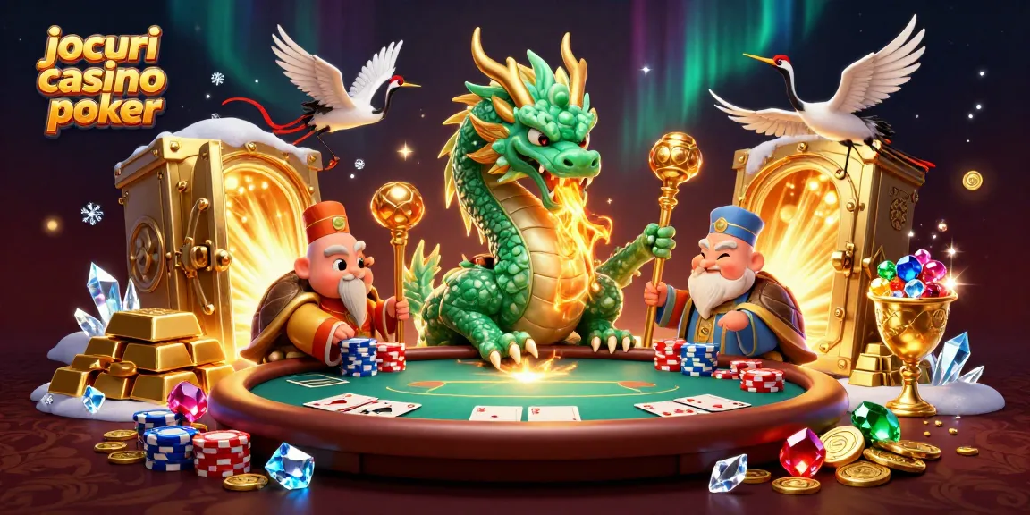 Joacă jocuri casino poker captivante cu un dragon smarald și turnuri de chipsuri.