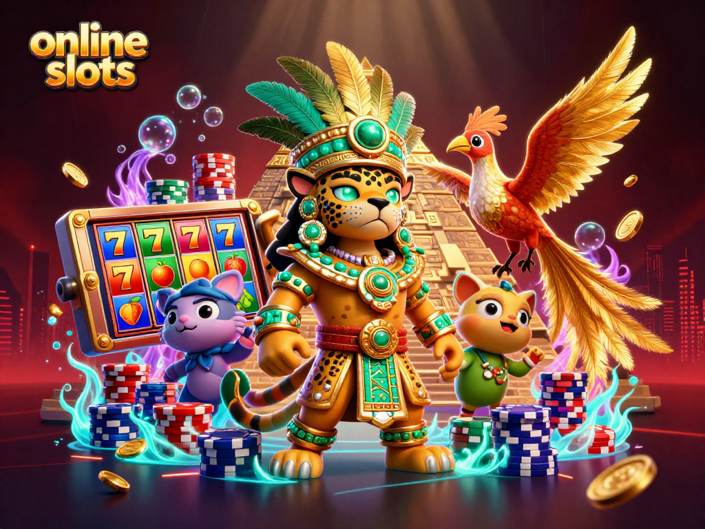 Spin online slots and win big with colorful lucky 7s and vibrant fruit symbols in this 3D illustration.
