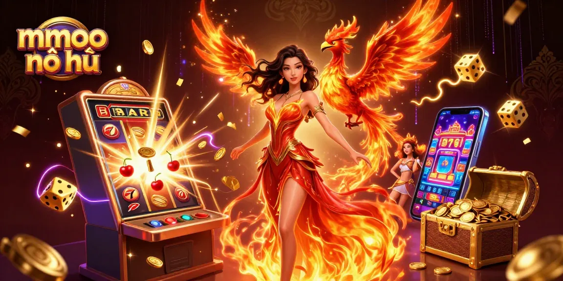 Spin to win at the mmoo nổ hũ jackpot, capturing the thrill of vibrant casino gaming action.