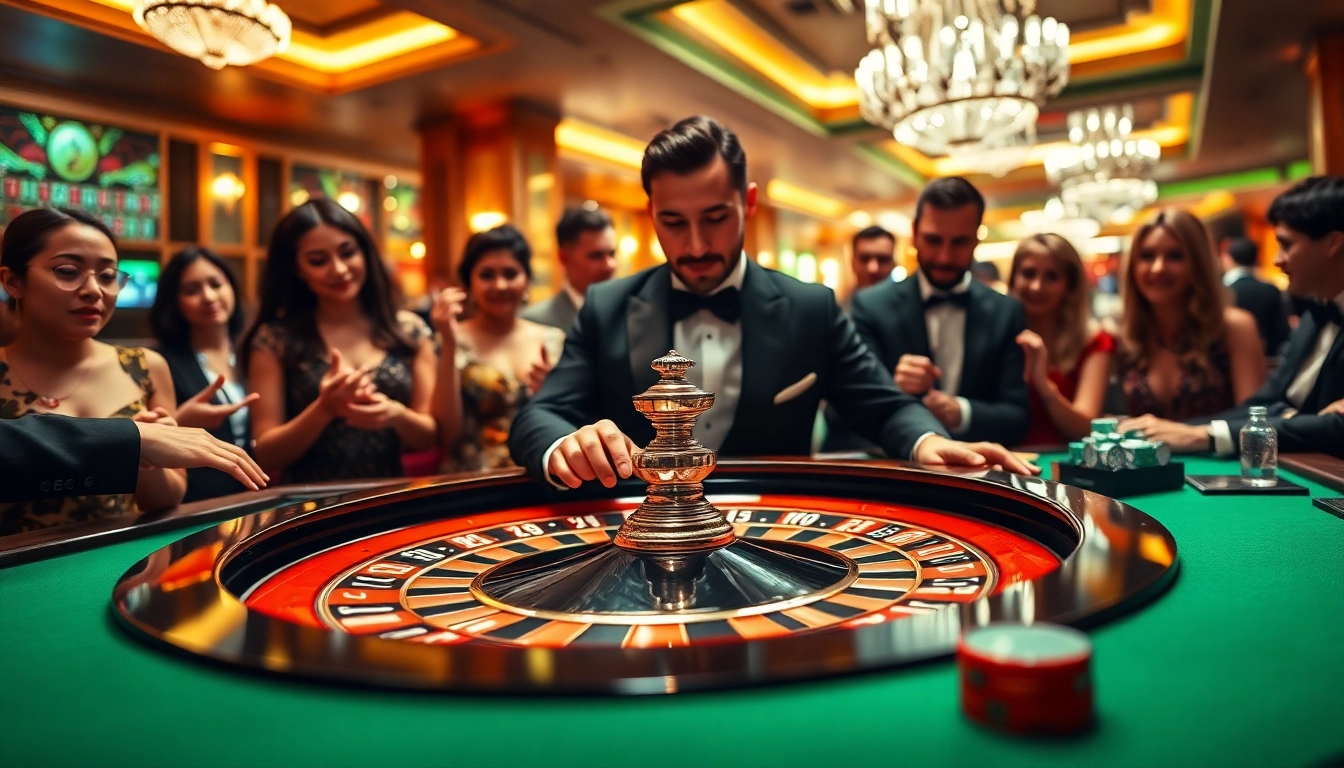 Register now for ultimate casino excitement with energetic players and a professional dealer at the roulette table.