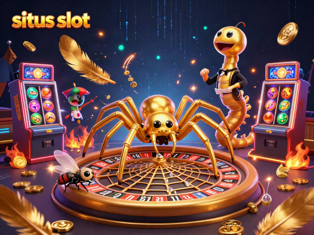 Engage with situs slot in a vibrant casino scene featuring dynamic gaming elements and rich details.
