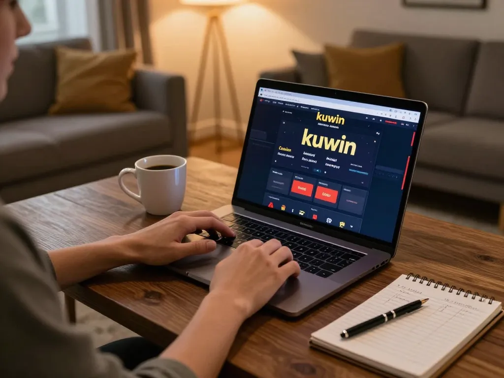 Kuwin player analyzing strategies during an online gambling session in a cozy home setup