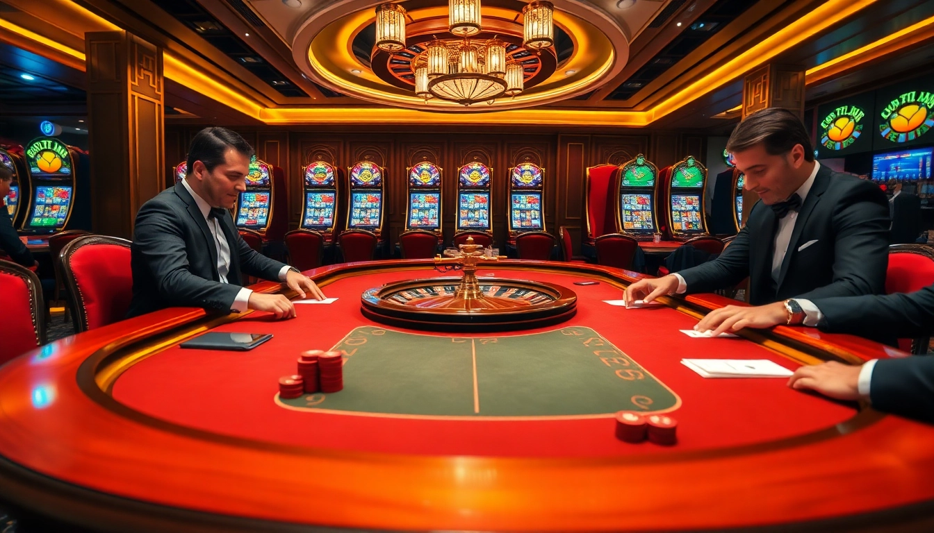 M88: Engage in a high-stakes poker game at a luxurious casino table filled with excitement.
