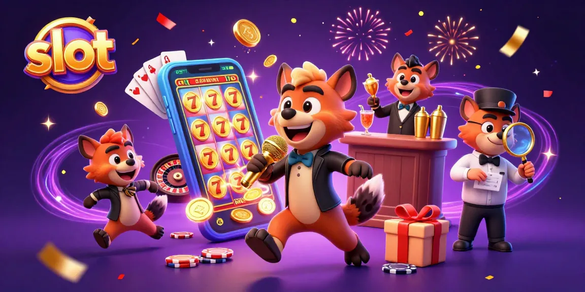Spin the reels at AGENSLOT188 with vibrant hyenas in a bustling comedy casino scene.