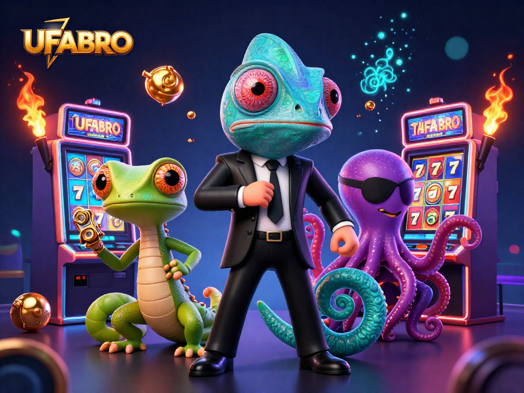 Experience thrilling slot action with UFABRO's exhilarating gaming environment featuring dynamic characters.