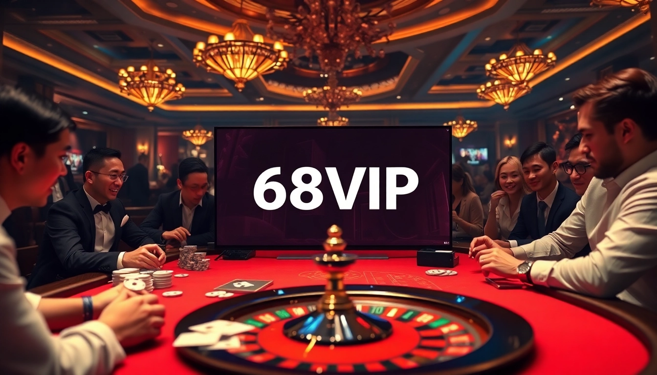 Engage with Đăng Nhập Nhà Cái 68VIP through an intense high-stakes poker table scene full of excitement.