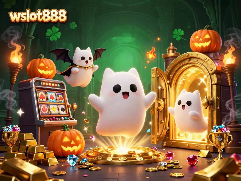 Menangkan jackpot slot gacor di wslot888 dengan karakter ceria di kasino berhantu.