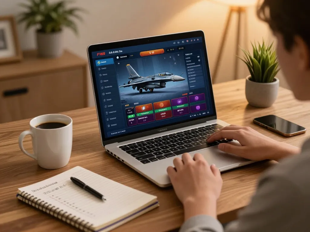 Engaging with the F168 casino platform at home, showcasing a cozy online gaming environment.
