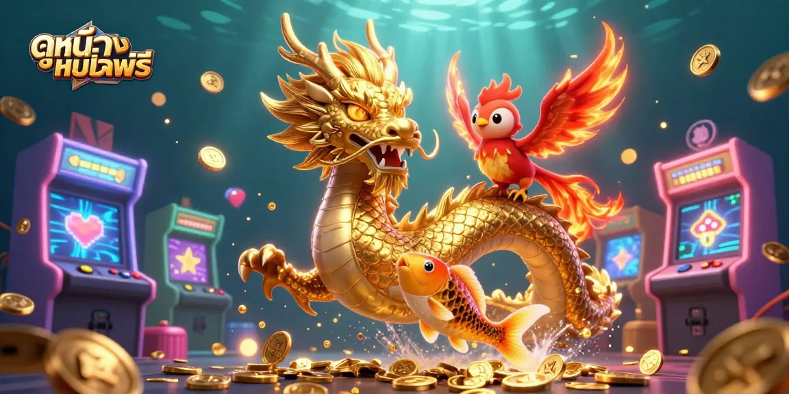 ดูหนังออนไลน์ฟรี เพลิดเพลินกับภาพวาด 3D ของมังกรทองและนกฟีนิกซ์ในโลกของคาสิโน