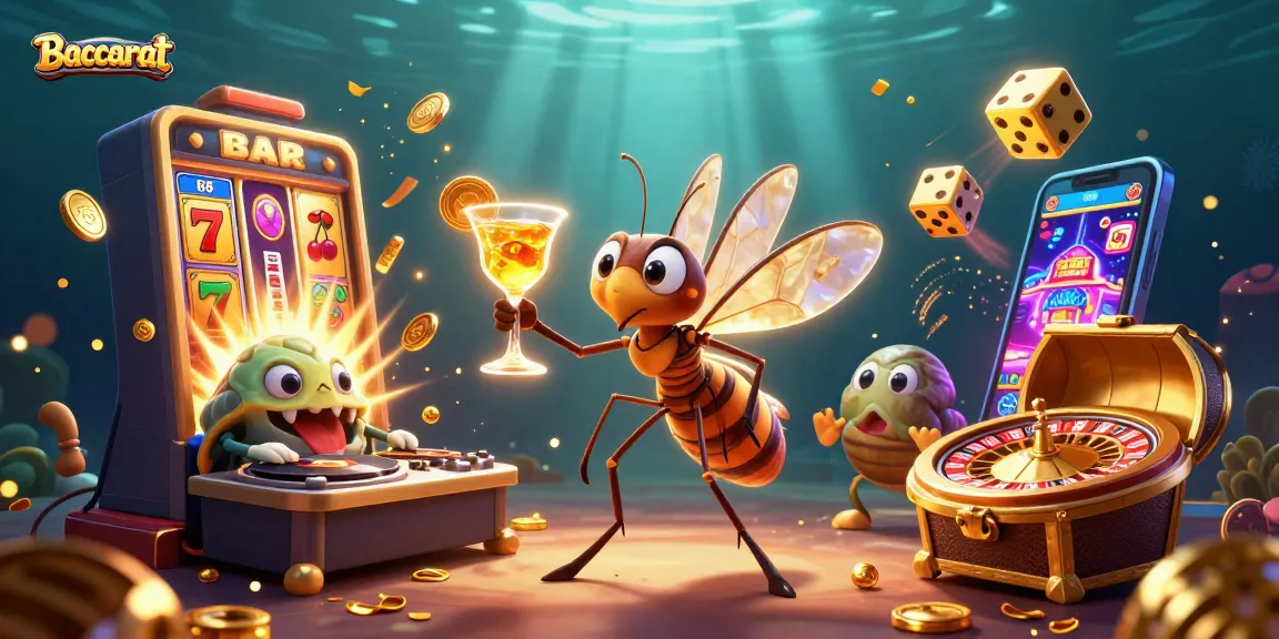 Baccarat game scene with a lively mascot and interactive casino elements creating an engaging atmosphere