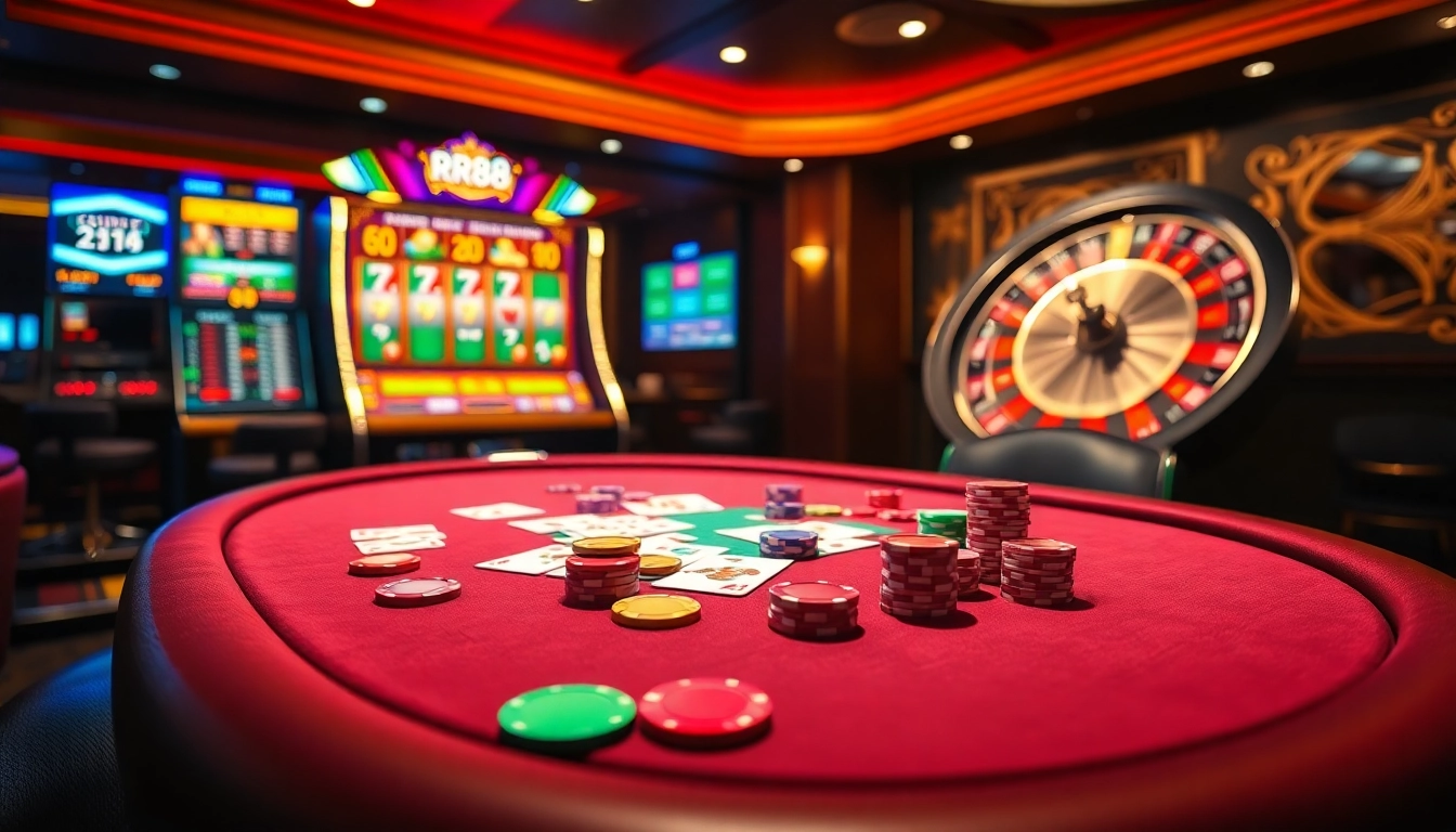 Experience the excitement of betting at Nhà Cái RR88 with high-stakes poker and vibrant slot machines.