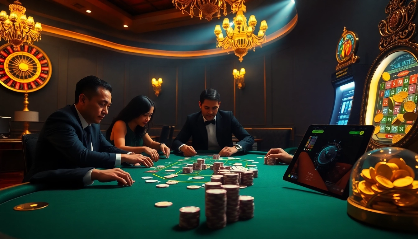 Engage in thrilling poker at https://ku88it.com/ featuring a luxurious casino table and vibrant chips.