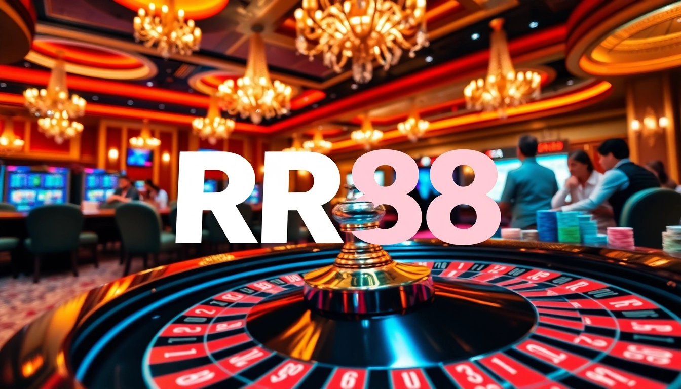 RR88 players engaging in vibrant roulette action at a luxurious casino table.