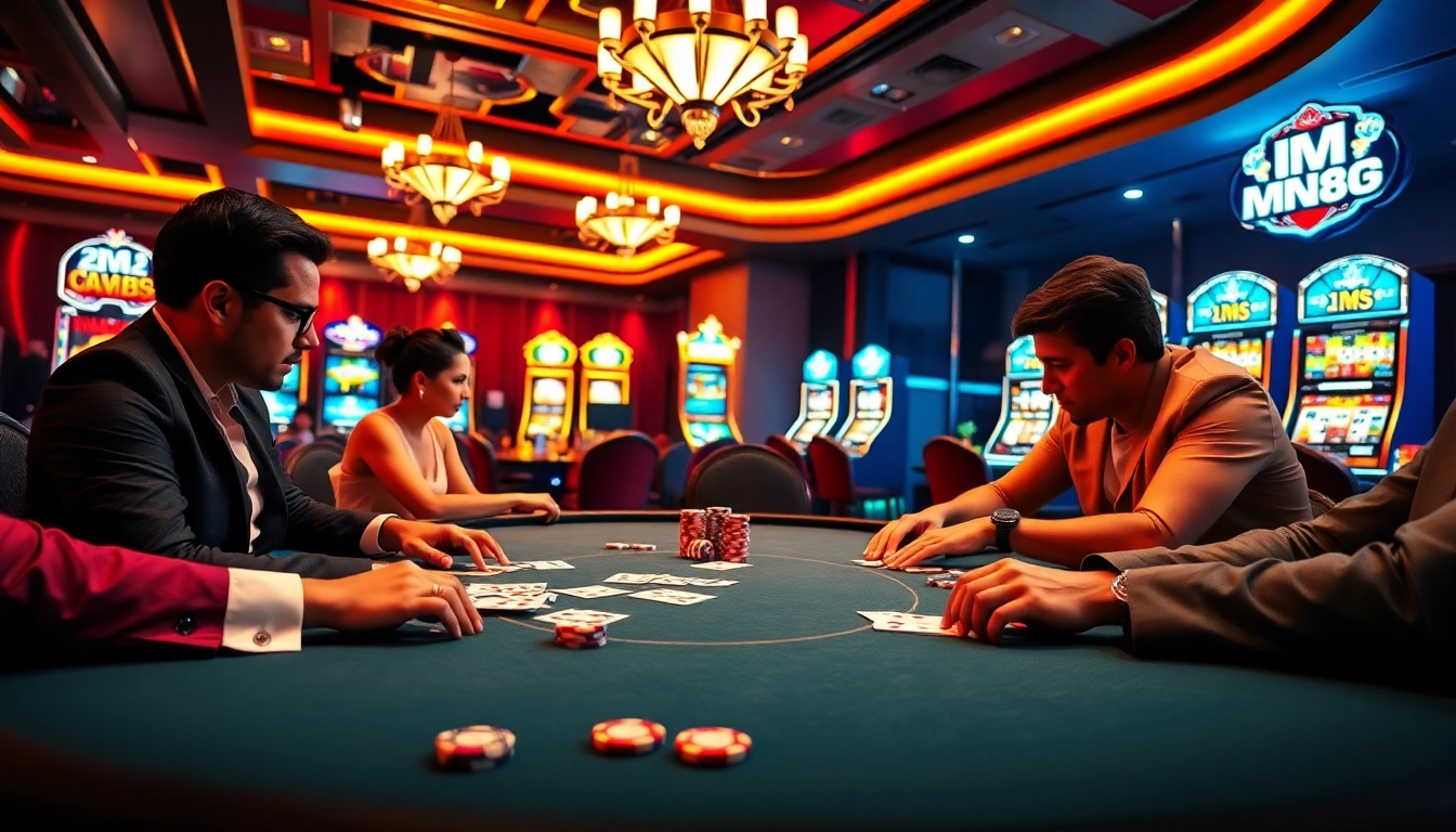Engaging poker scene at MM88 casino, showcasing strategic gameplay and vibrant atmosphere.