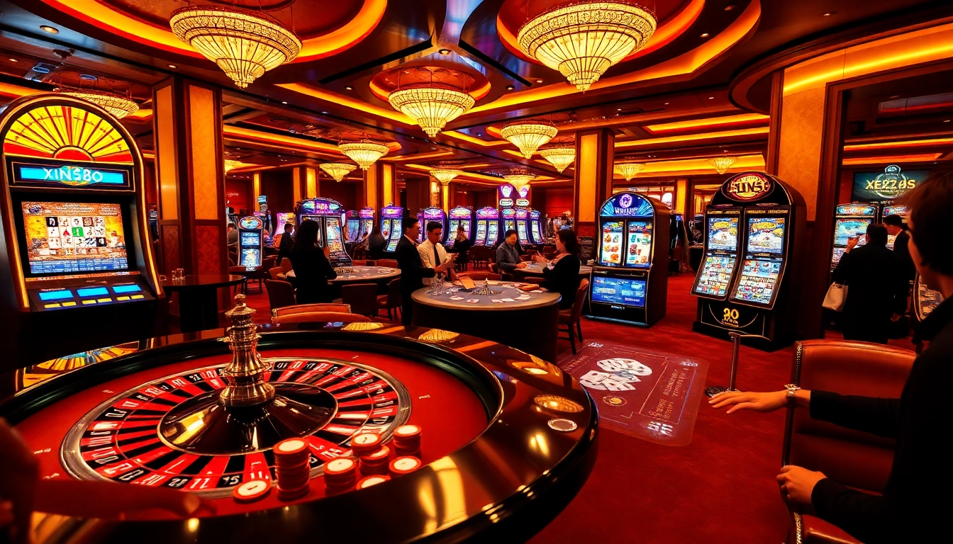 Engage in thrilling gameplay at xn88 com's vibrant casino scene with roulette and poker action.
