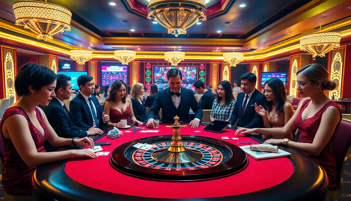 Experience the excitement of Hitclub at a vibrant casino table with players and roulette.