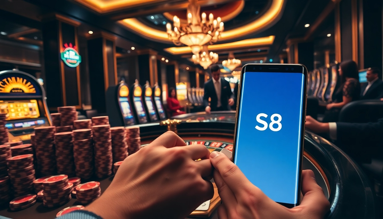 Players enjoying a thrilling game atmosphere at a casino with s8 technology integrated.