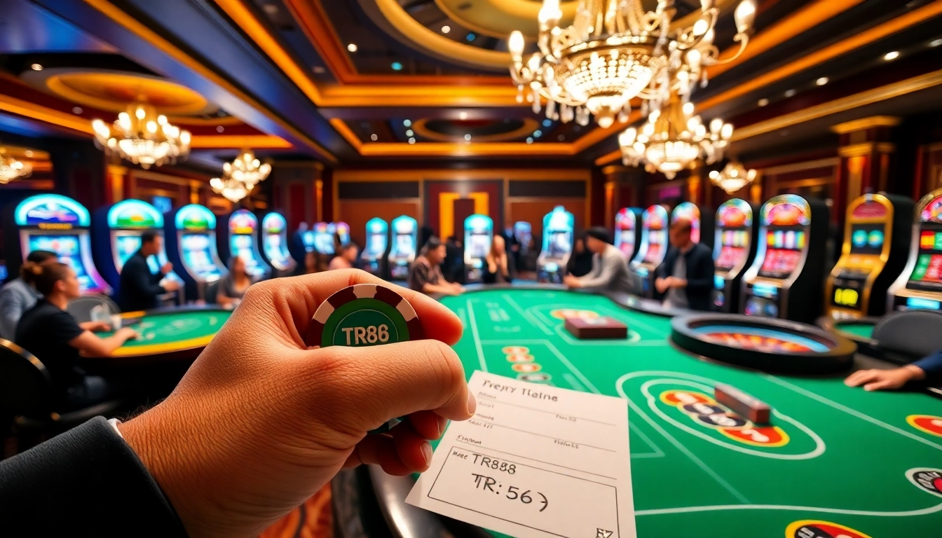 Experience the excitement of TR88 with vibrant gaming tables and luxurious casino atmosphere.