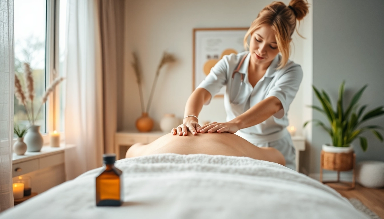 Experience professional 오산출장마사지 in a calm, cozy setting with serene lighting and soothing colors.