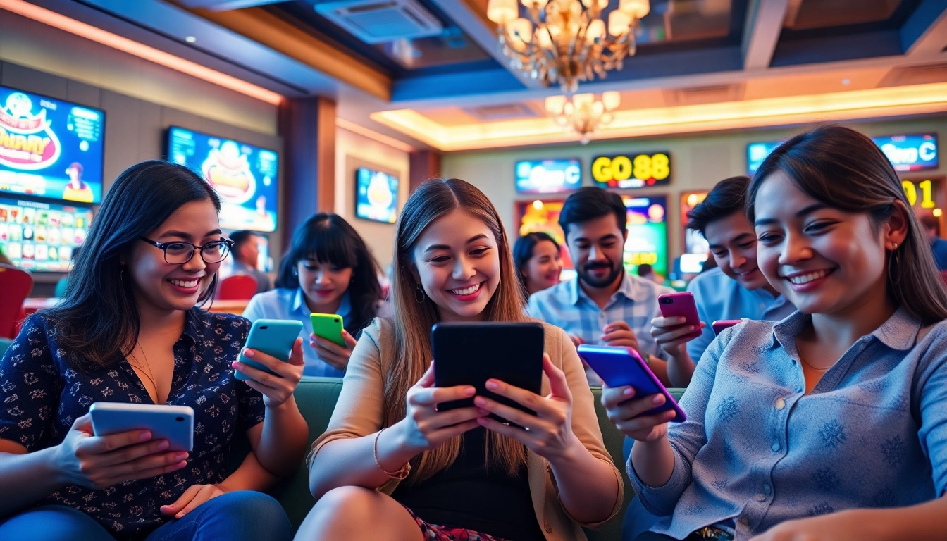 Engaging online gaming interface showcasing GO 88 games and diverse players enjoying the experience.