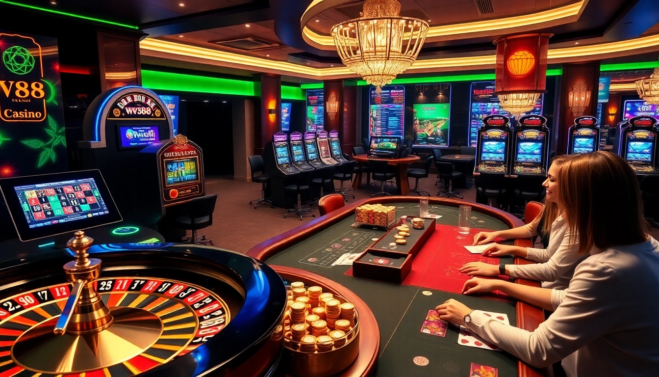 WW88 online gaming interface featuring vibrant casino tables and enthusiastic players enjoying games.