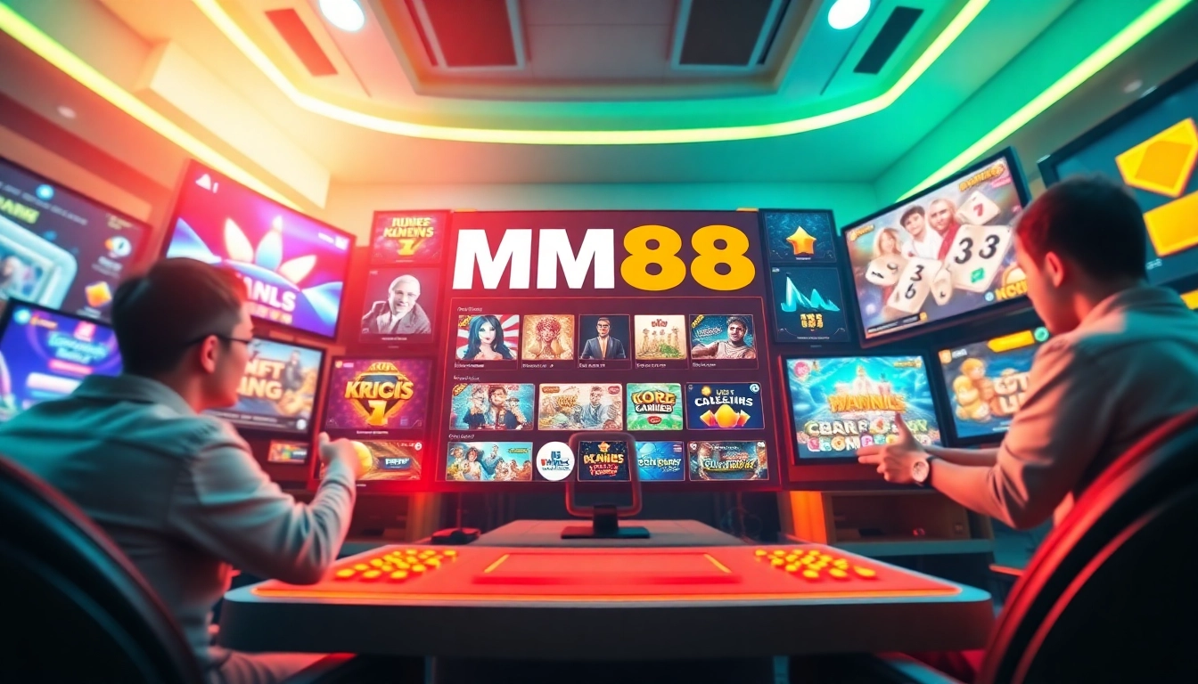 MM88 online gaming platform interface showcasing vibrant design and user engagement.