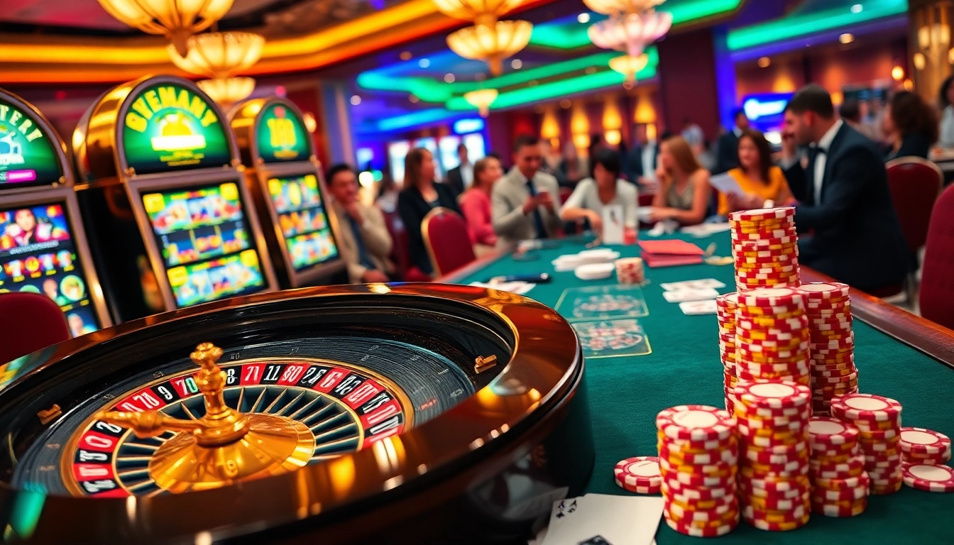 Experience thrilling casino action at 789win com with vibrant slot machines and an engaging roulette wheel.