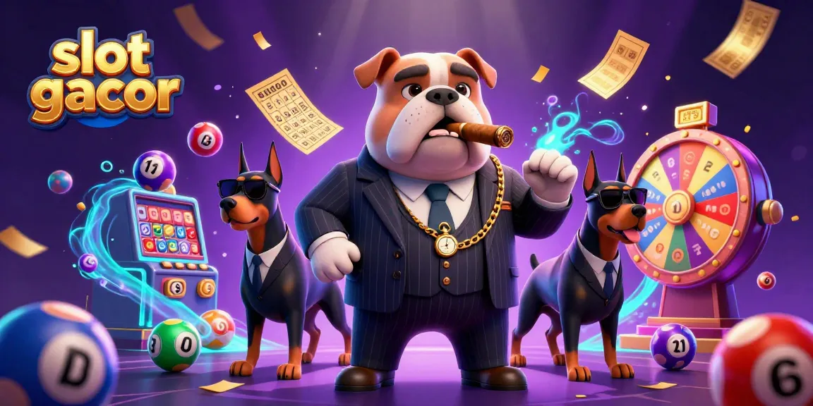 Experience exciting slot gacor action with a dynamic 3D art featuring lottery elements and vibrant casino themes.