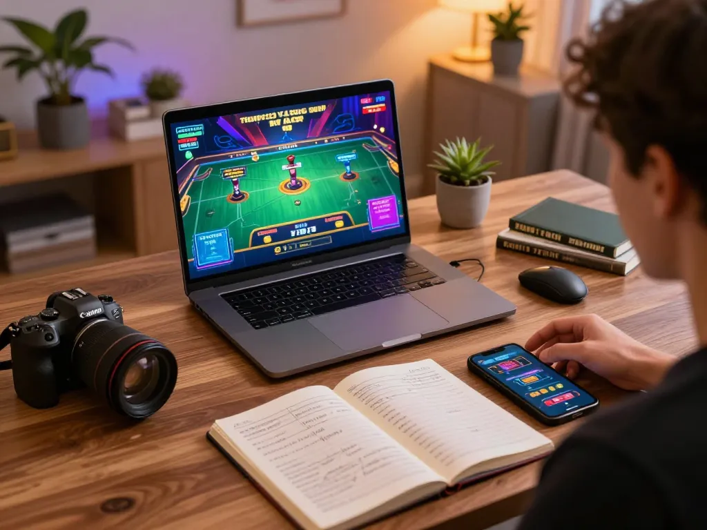Engaging gameplay on Tempo123 Gacor displayed on a laptop, highlighting a lively online casino atmosphere.