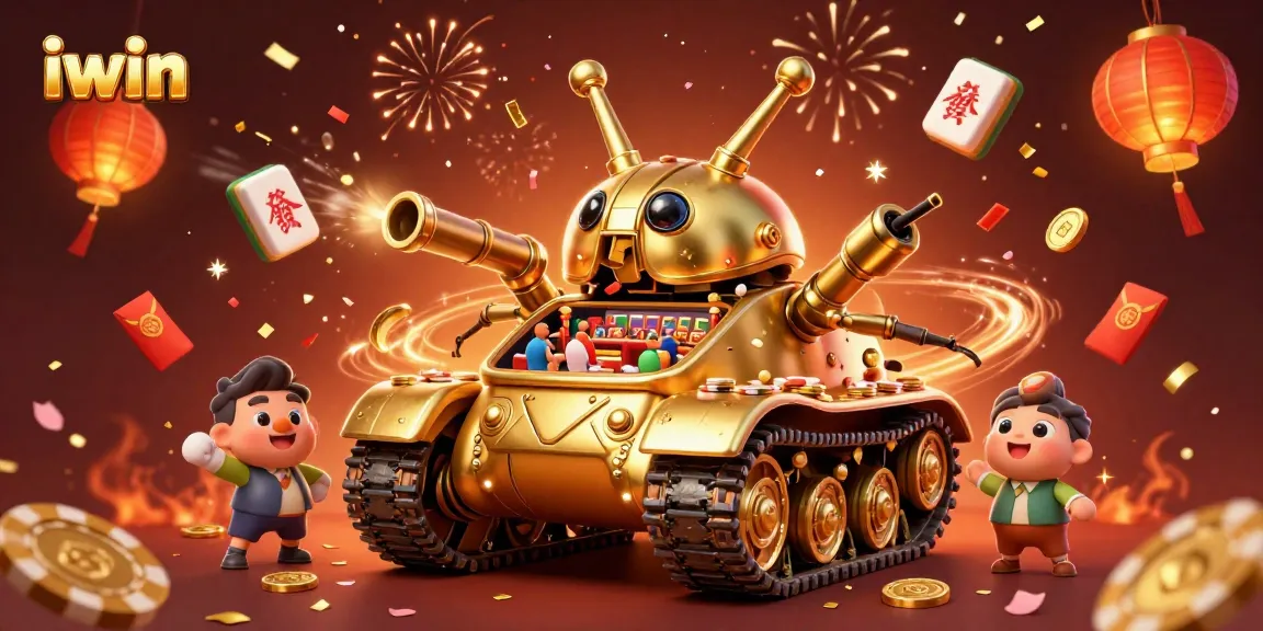 Experience the excitement of iwin with a golden beetle casino releasing confetti and coins.