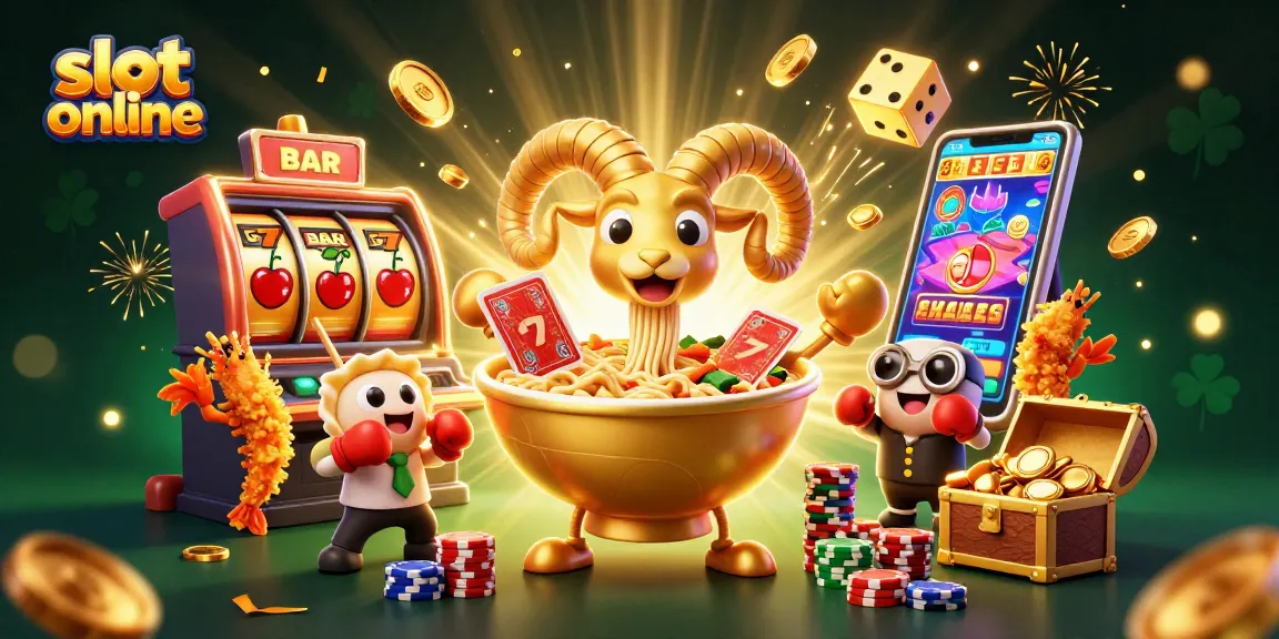 Slot online dipromosikan dalam ilustrasi kasino 3D dengan karakter unik dan elemen perjudian yang menarik.