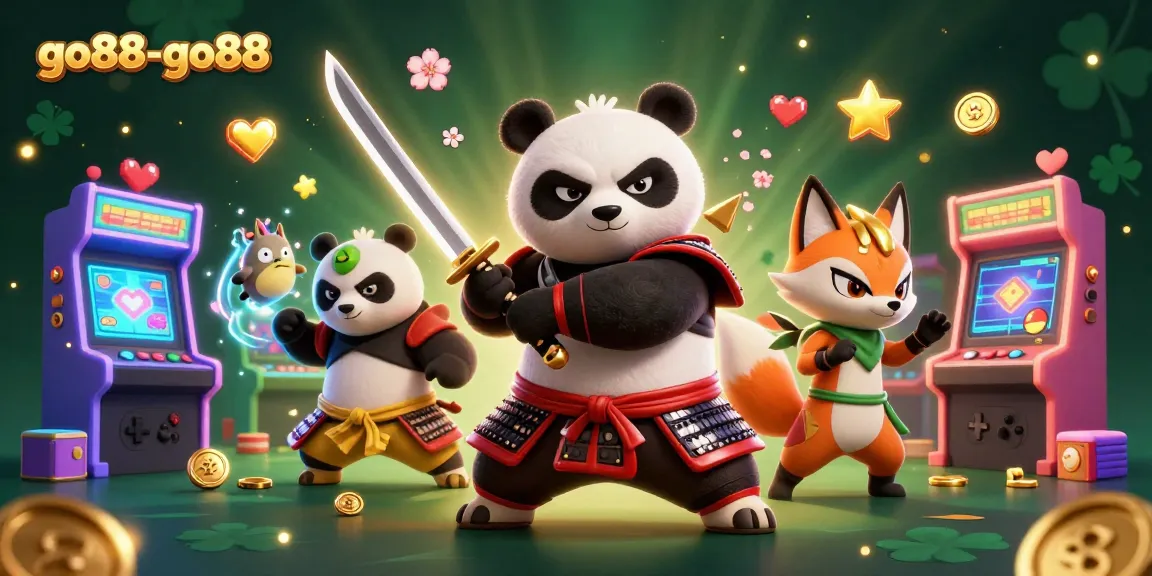Engage with go88-go88 to experience dynamic gaming adventures with a panda samurai and ninja.